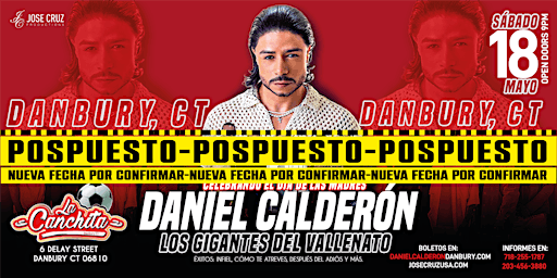Hauptbild für Daniel Calderón y Los Gigantes del Vallenato en Danbury, CT I Mayo 18