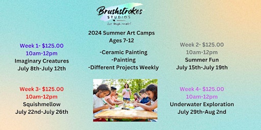 Imagem principal do evento 2024 Brushstrokes Studios Summer Art Camp