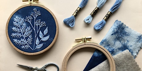 Embroider a Botanical Faux-Cyanotype Workshop