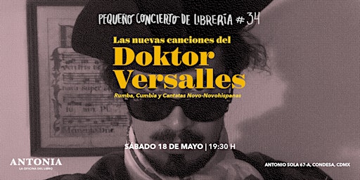Imagem principal do evento Pequeño Concierto de Librería #34: Doktor Versalles