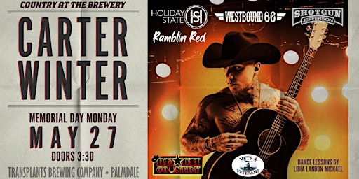 Imagem principal do evento Country at the Brewery Ft Carter Winter, Holiday State and Westbound 66