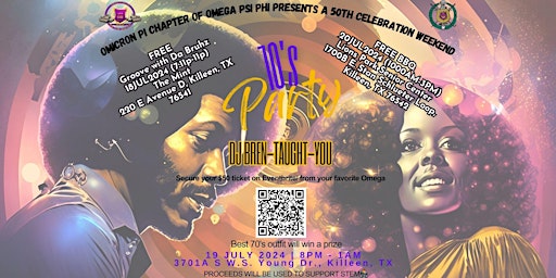 Imagem principal do evento The Omicron Pi Chapter of The ΩΨΦ Presents the 70s Party