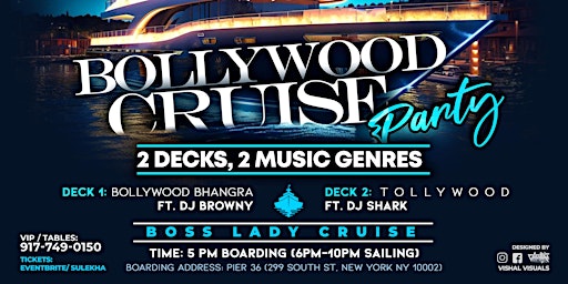 Primaire afbeelding van NYC BOLLYWOOD CRUISE PARTY FT. DJ BROWNY @BOSS LADY CRUISE
