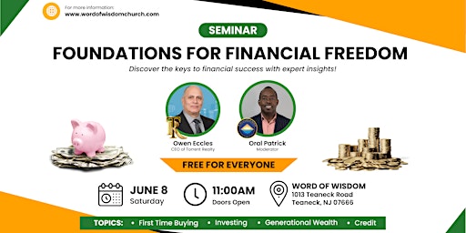 Imagem principal do evento Foundations for Financial Freedom Seminar