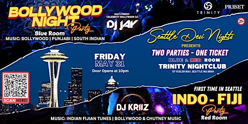 Imagen principal de Bollywood Night & Indo-Fiji Night at Trinity Nightclub Seattle