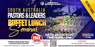 Image principale de Pastors & Church Leaders Buffet Lunch Seminar