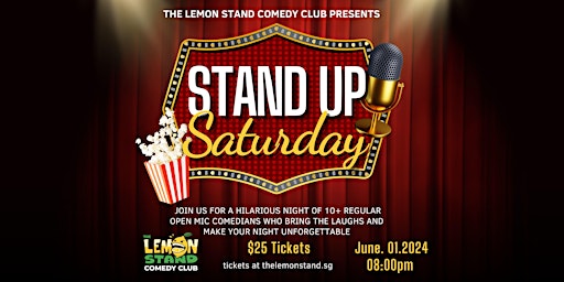 Image principale de Stand-Up Saturday | Saturday June 1st at The Lemon Stand Comedy Club
