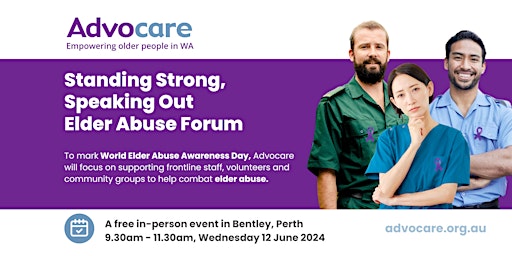Standing Strong, Speaking Out Elder Abuse Forum primary image