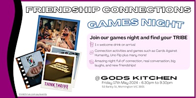 Immagine principale di Friendship Connections - Games Night 