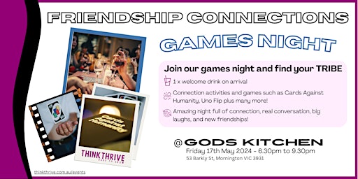 Imagem principal do evento Friendship Connections - Games Night