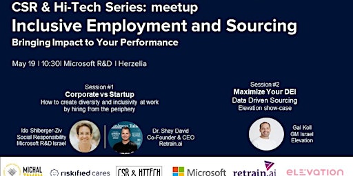 Immagine principale di CSR & Hi-Tech Series: meetup | Inclusive employment and sourcing 