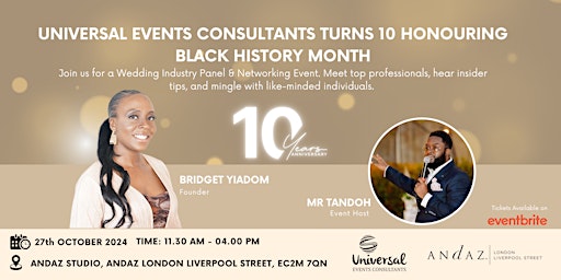 Imagem principal do evento Universal Events Consultants Turns 10 Honouring Black History Month