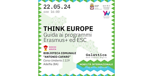 Imagem principal do evento THINK EUROPE-Guida ai programmi Erasmus+ ed ESC