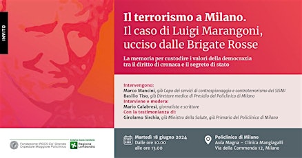 [18.06] Il Terrorismo a Milano. Il caso di Luigi Marangoni ucciso dalle Brigate Rosse.