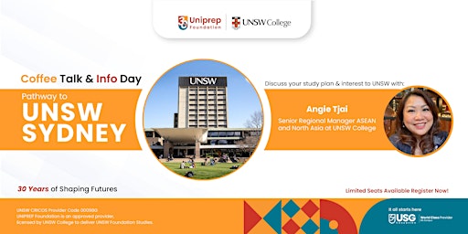 Image principale de Coffee Talk & Info Day: Discuss Your Study Plan & Interest to UNSW, Sydney