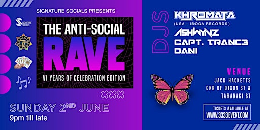Primaire afbeelding van The Anti Social Rave feat. Khromata ( USA - Iboga Records) :  Kings Weekend