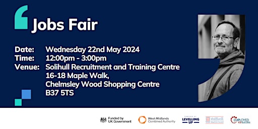 Jobs Fair - 22nd May 2024 - 12pm - 3pm primary image
