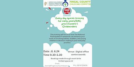 Everyday Spaces Training for Early years/SAC Educators & Childminders