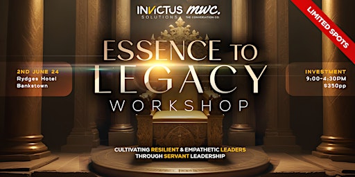 Imagem principal do evento Essence to Legacy workshop
