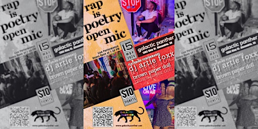 Imagem principal de Rap is Poetry Open Mic Night @ Galactic Panther Art Gallery