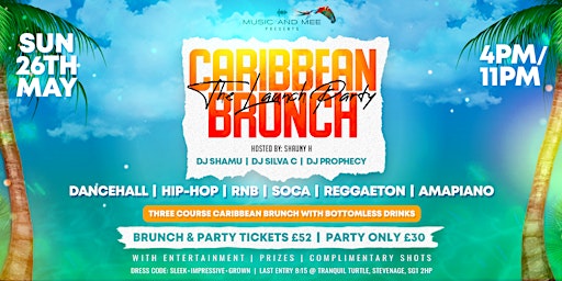 Primaire afbeelding van Music and Mee presents - The Launch Party - Caribbean Brunch