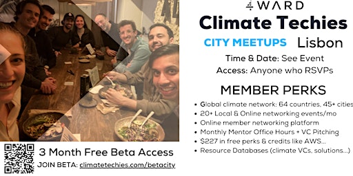 Imagen principal de Lisbon Climate 4WARD Bi-Monthly Sustainability Coffees Meetup