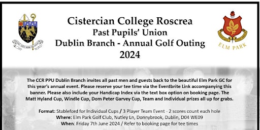 Primaire afbeelding van CCR PPU Dublin Branch Golf Day 2024