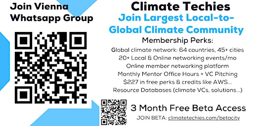 Primaire afbeelding van Climate Techies Vienna Quarterly Member Sustainability Drinks Meetup