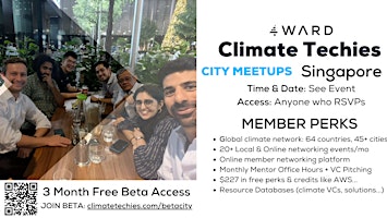 Climate Techies Singapore Bi-Monthly Member Sustainability Drinks Meetup primary image
