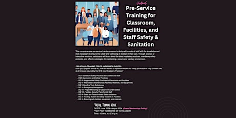 Pre-Service Training for Classroom, Facilities, Staff Safety & Sanitation