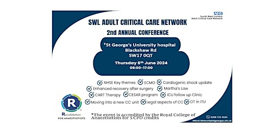 Imagen principal de South West London Critical Care Network Annual Conference 2024