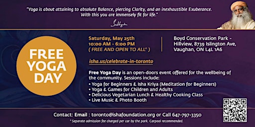 Celebrate in Toronto - Free Yoga Day primary image