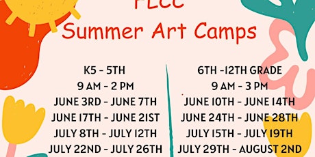 Art Camp June 10th - June 14th 6th - 12th grade