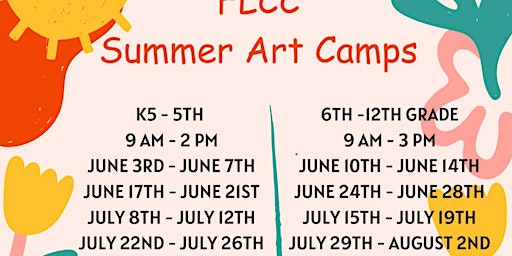 Primaire afbeelding van Art Camp June 10th - June 14th 6th - 12th grade