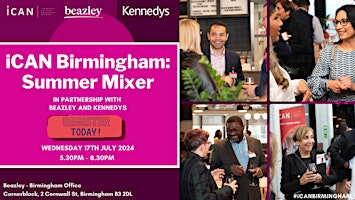 Imagem principal do evento iCAN Birmingham - Summer Mixer with Beazley and Kennedys