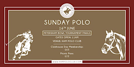 Sunday Polo - 16th June - Petersham Bowl Tournament Finals