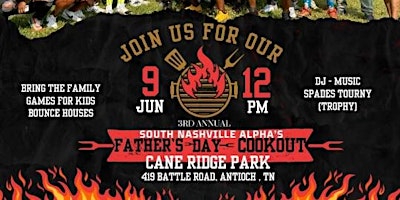 4th Annual FATHER'S DAY BBQ - South Nashville Alphas ($30 per family of 4) primary image