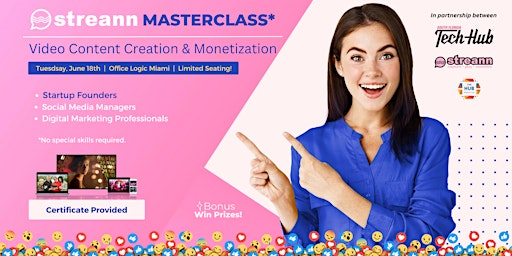 MASTERCLASS | Video Content Creation & Monetization by Streann Media primary image