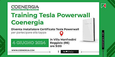 Training per Installatori Certificati Tesla Powerwall - 4 Giugno 2024