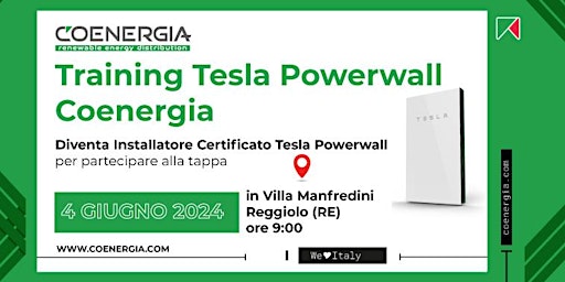 Imagen principal de Training per Installatori Certificati Tesla Powerwall - 4 Giugno 2024