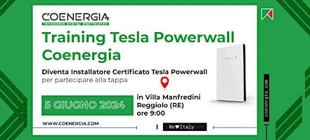 Immagine principale di Training per Installatori Certificati Tesla Powerwall - 5 Giugno 2024 