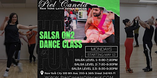 Imagem principal do evento Salsa On2  Partnerwork Dance Class, Level 2.5  Advanced-Beginner