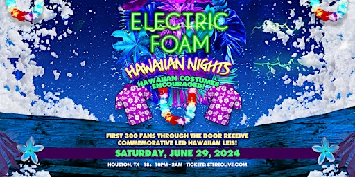 Immagine principale di ELECTRIC FOAM "Hawaiian Nights" - Stereo Live Houston 