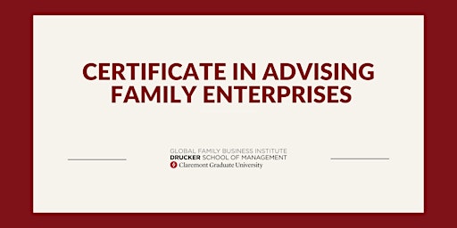 Imagem principal do evento Certificate in Advising Family Enterprises