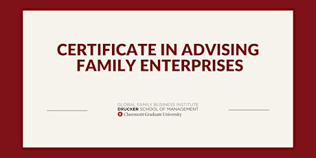 Certificate in Advising Family Enterprises