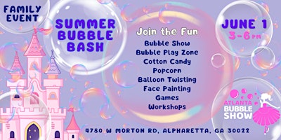 Imagem principal do evento Summer Bubble Bash for Kids