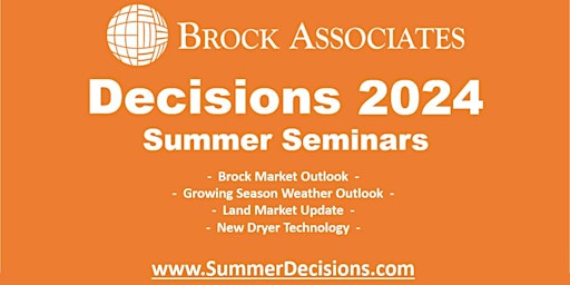 Imagem principal de 2024 Brock Grain Marketing Seminar - Lafayette IN