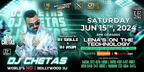 Bollywood Night with Worlds #1 Bollywood DJ CHETAS in Dallas - TX