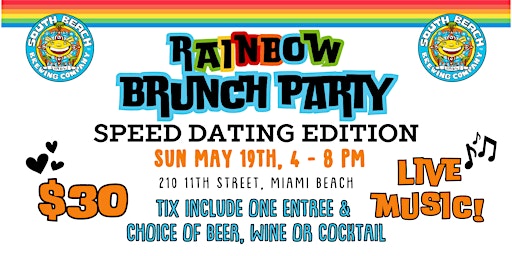 Hauptbild für RAINBOW SPEED DATING & BRUNCH PARTY @ South Beach Brewing Company