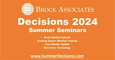 Immagine principale di 2024 Brock Grain Marketing Seminar - Bloomington IL 
